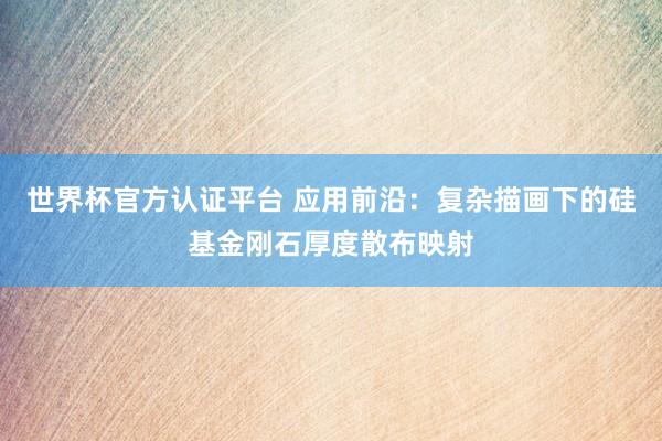 世界杯官方认证平台 应用前沿：复杂描画下的硅基金刚石厚度散布映射