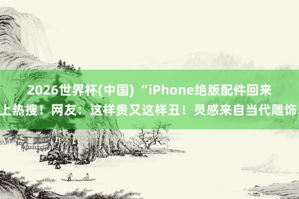 2026世界杯(中国) “iPhone绝版配件回来”上热搜！网友：这样贵又这样丑！灵感来自当代雕饰…