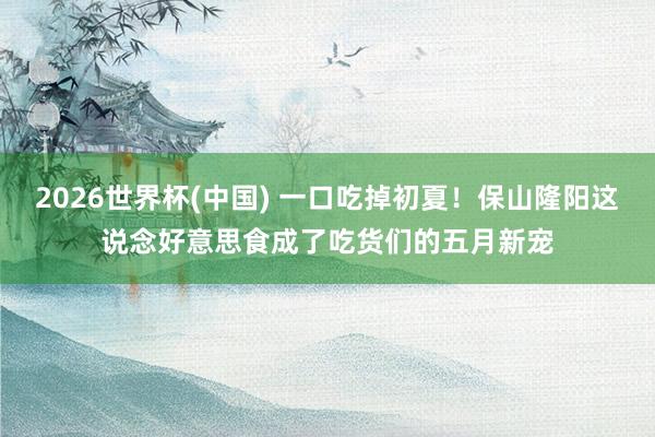 2026世界杯(中国) 一口吃掉初夏！保山隆阳这说念好意思食成了吃货们的五月新宠