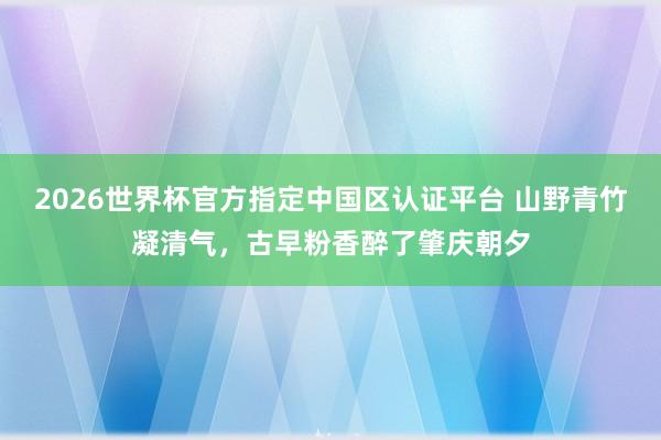 2026世界杯官方指定中国区认证平台 山野青竹凝清气，古早粉香醉了肇庆朝夕