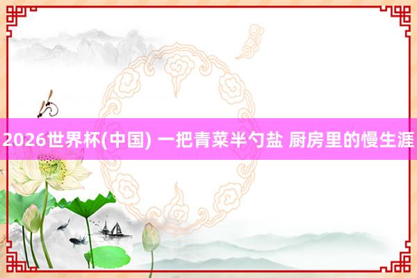 2026世界杯(中国) 一把青菜半勺盐 厨房里的慢生涯