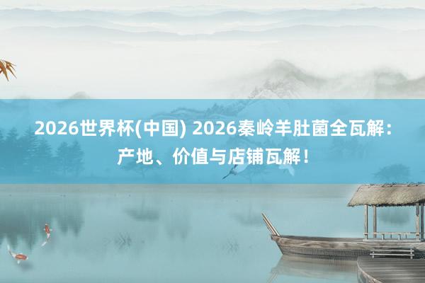 2026世界杯(中国) 2026秦岭羊肚菌全瓦解：产地、价值与店铺瓦解！