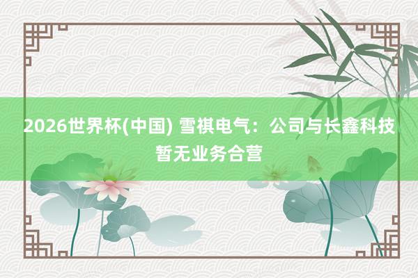 2026世界杯(中国) 雪祺电气：公司与长鑫科技暂无业务合营