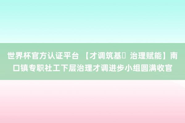 世界杯官方认证平台 【才调筑基・治理赋能】南口镇专职社工下层治理才调进步小组圆满收官