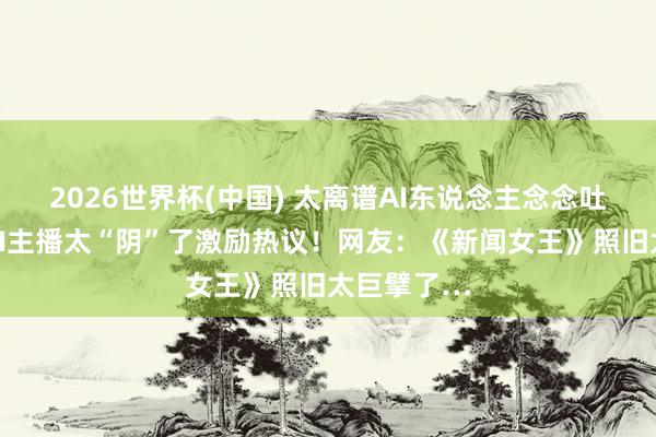 2026世界杯(中国) 太离谱AI东说念主念念吐？湖南台AI主播太“阴”了激励热议！网友：《新闻女王》照旧太巨擘了…