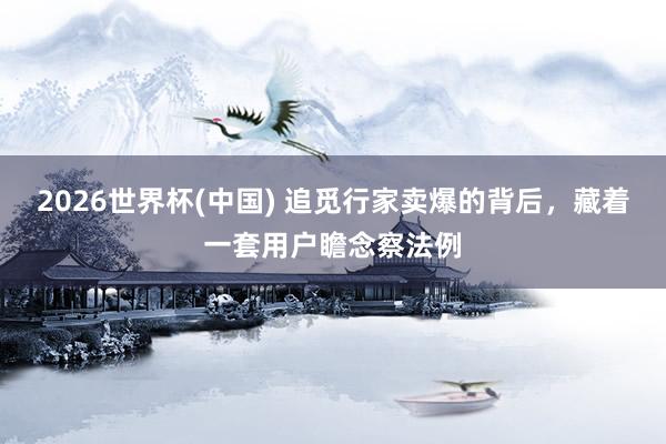 2026世界杯(中国) 追觅行家卖爆的背后，藏着一套用户瞻念察法例