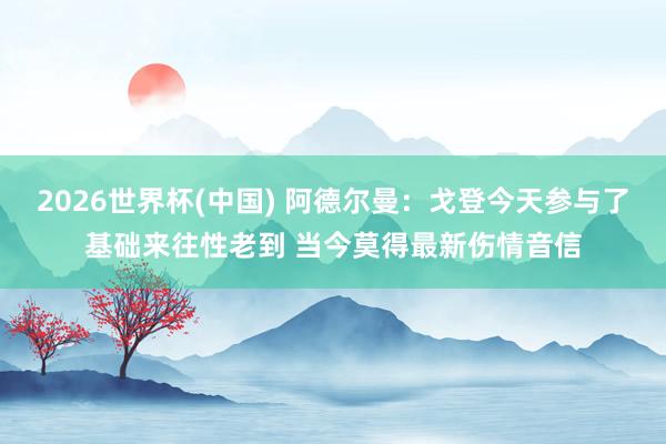 2026世界杯(中国) 阿德尔曼：戈登今天参与了基础来往性老到 当今莫得最新伤情音信