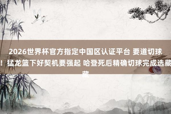 2026世界杯官方指定中国区认证平台 要道切球！猛龙篮下好契机要强起 哈登死后精确切球完成选藏