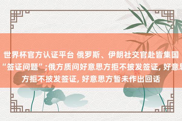 世界杯官方认证平台 俄罗斯、伊朗社交官赴皆集国参会遇阻， 均因为“签证问题”;俄方质问好意思方拒不披发签证， 好意思方暂未作出回话