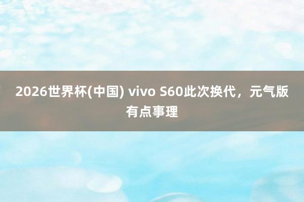 2026世界杯(中国) vivo S60此次换代，元气版有点事理