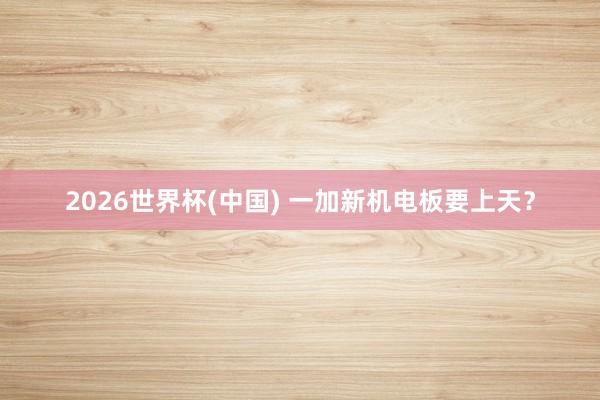 2026世界杯(中国) 一加新机电板要上天？