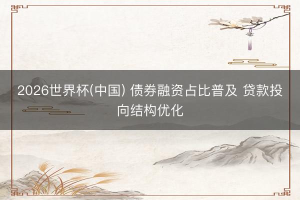 2026世界杯(中国) 债券融资占比普及 贷款投向结构优化