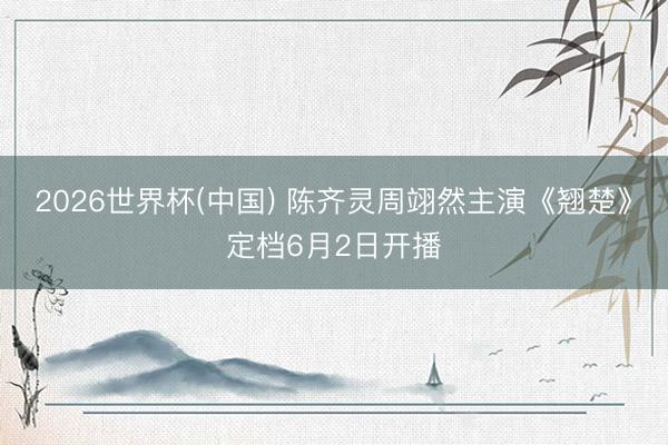 2026世界杯(中国) 陈齐灵周翊然主演《翘楚》定档6月2日开播