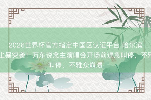 2026世界杯官方指定中国区认证平台 哈尔滨12级沙尘暴突袭！万东说念主演唱会开场前遑急叫停，不雅众崩溃