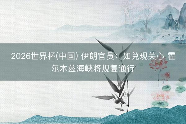 2026世界杯(中国) 伊朗官员：如兑现关心 霍尔木兹海峡将规复通行
