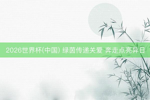 2026世界杯(中国) 绿茵传递关爱 奔走点亮异日
