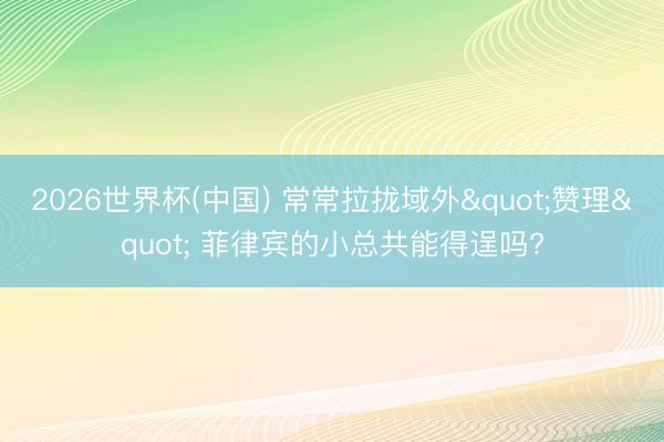 2026世界杯(中国) 常常拉拢域外"赞理" 菲律宾的小总共能得逞吗?